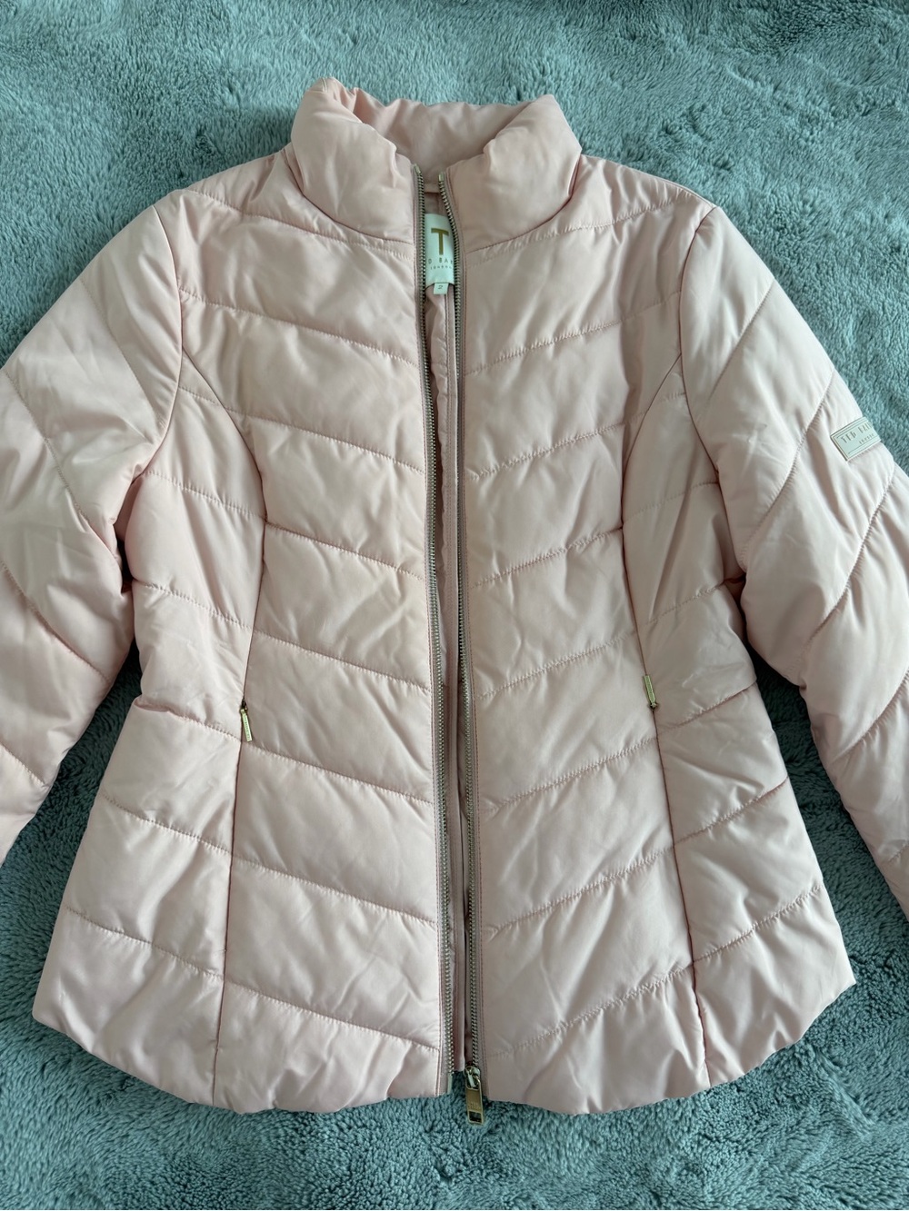 Ted Baker Blush Pink Quilted Puffer Jacket
